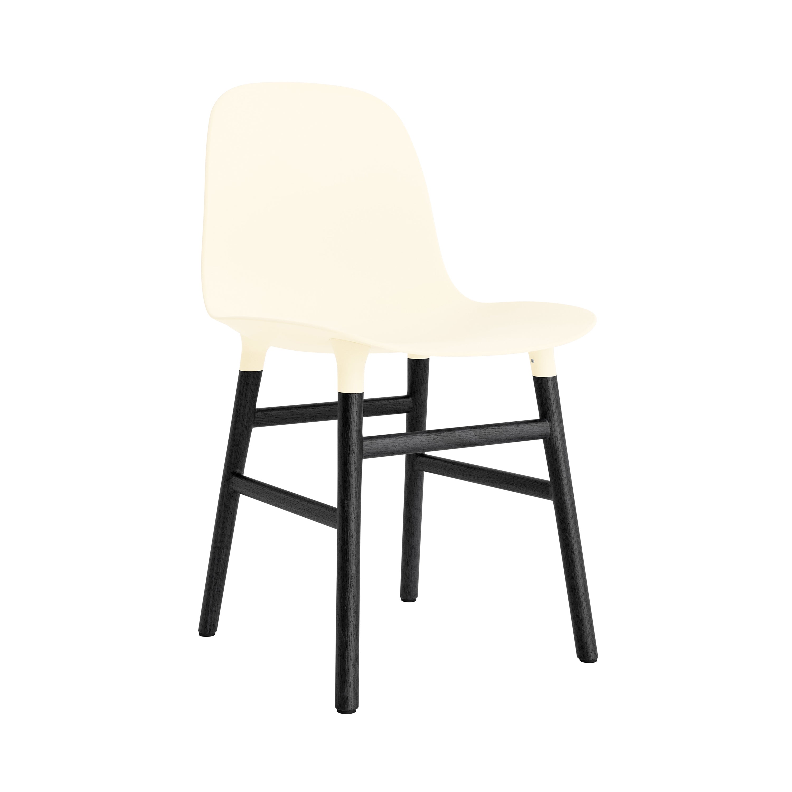 Form Chair: Wood Base + Cream + Black Oak