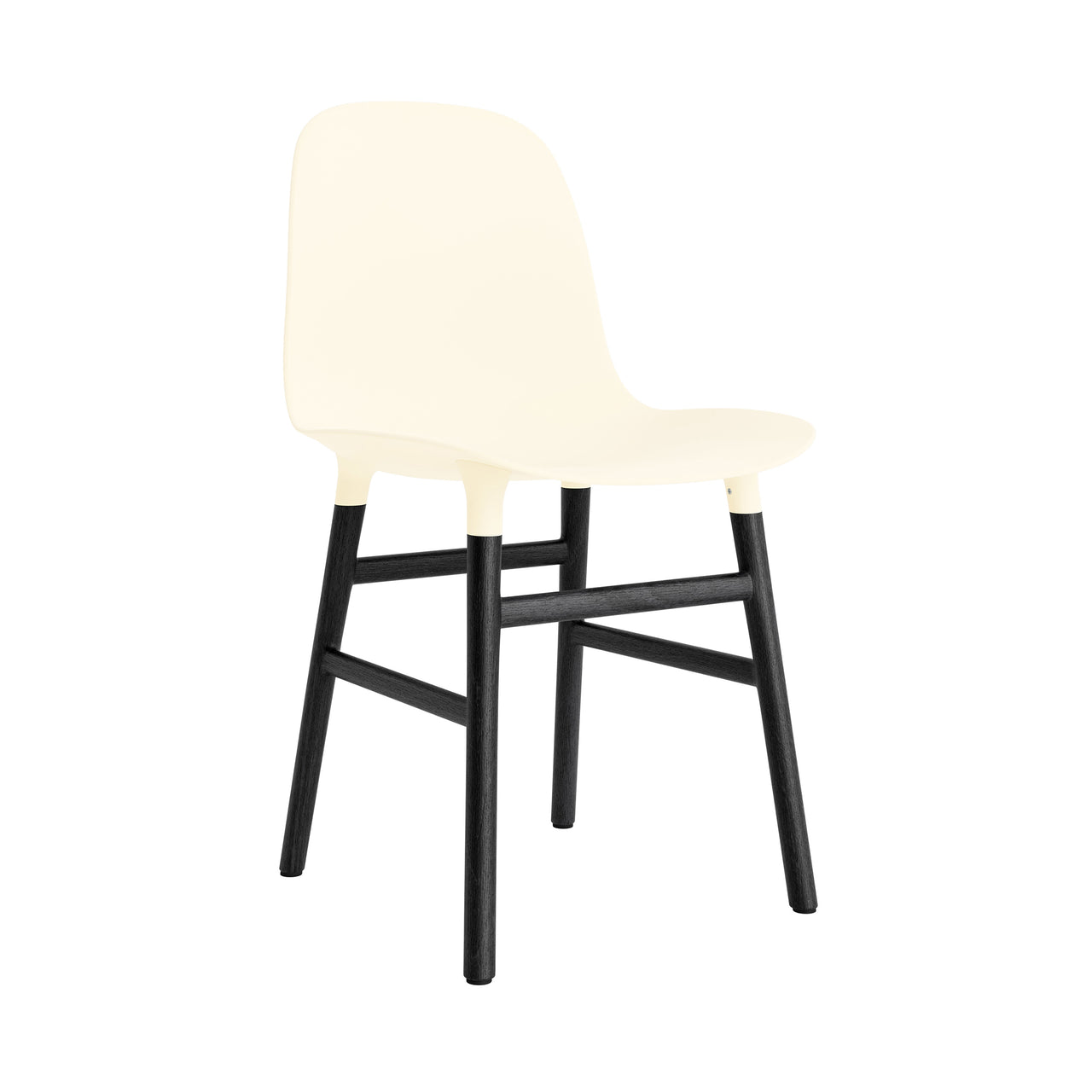 Form Chair: Wood Base + Cream + Black Oak