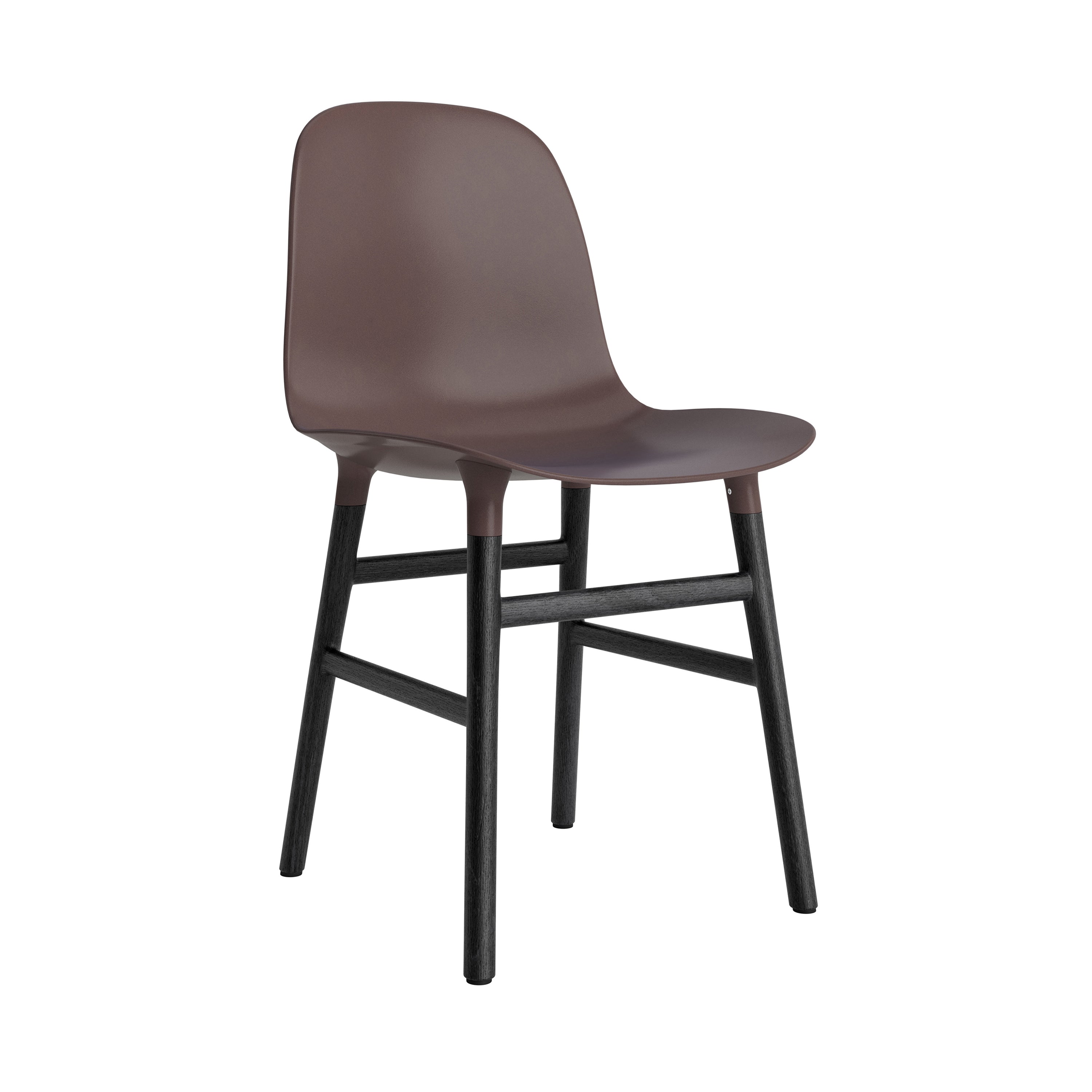 Form Chair: Wood Base + Brown + Black Oak
