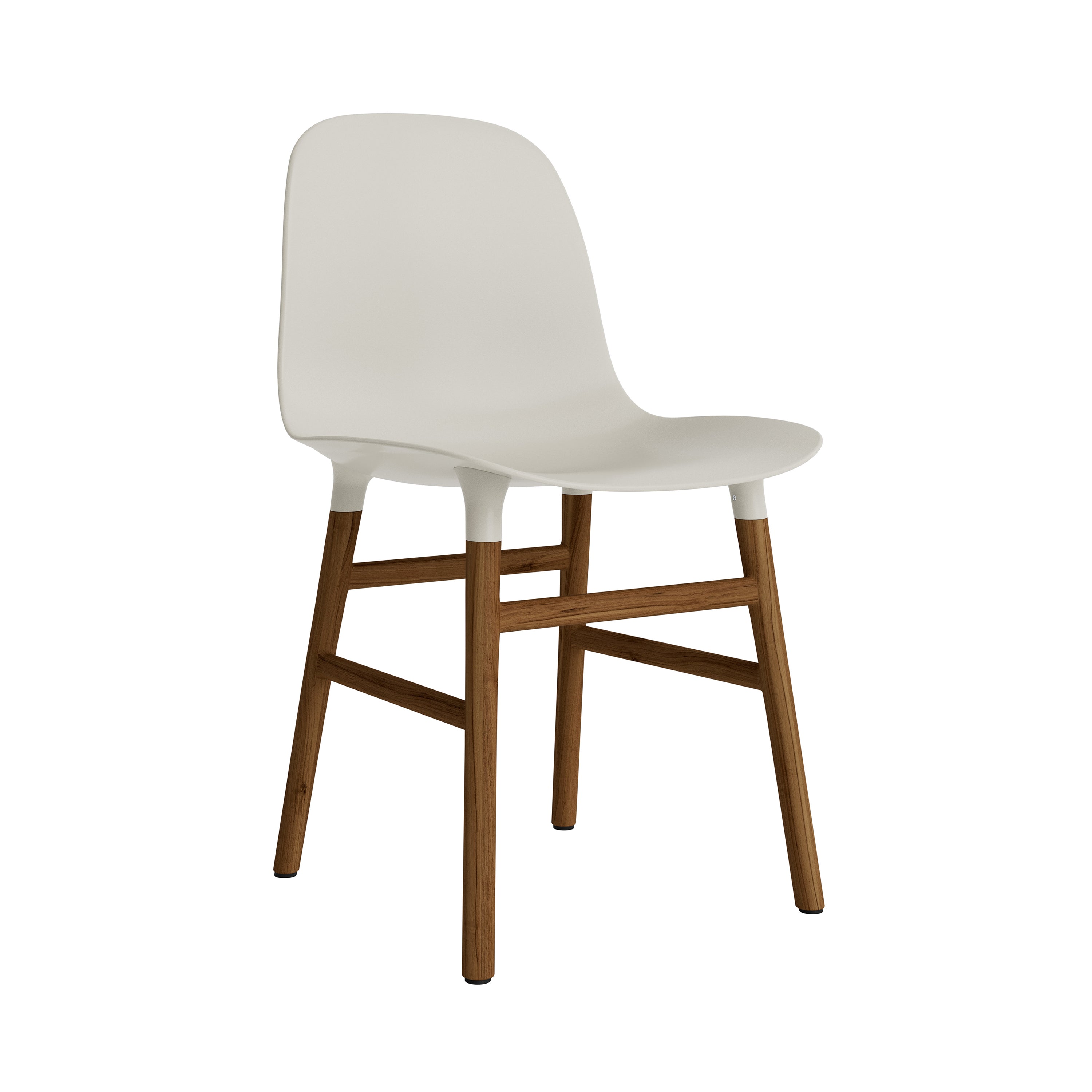 Form Chair: Wood Base + Light Grey + Walnut