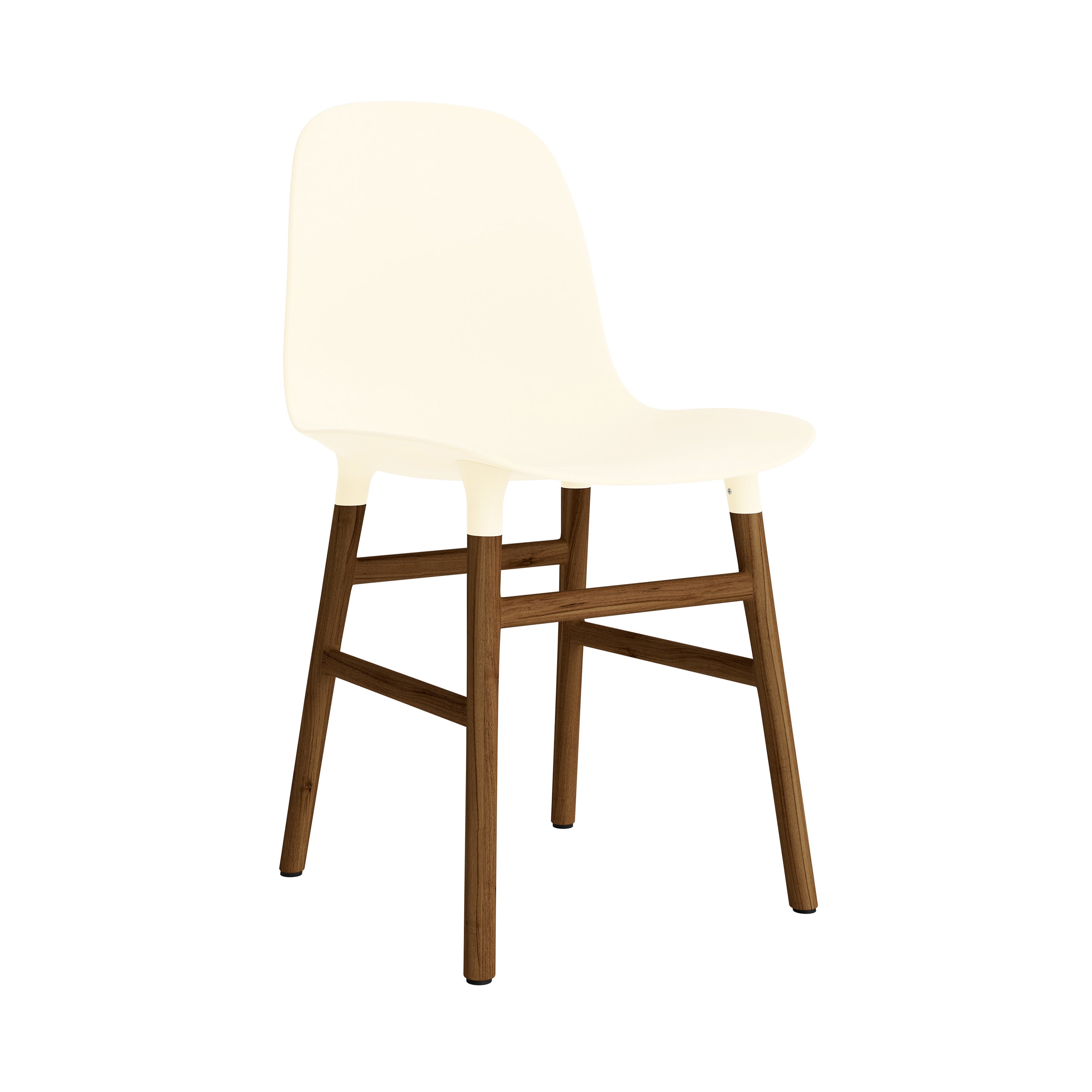 Form Chair: Wood Base + Cream + Walnut