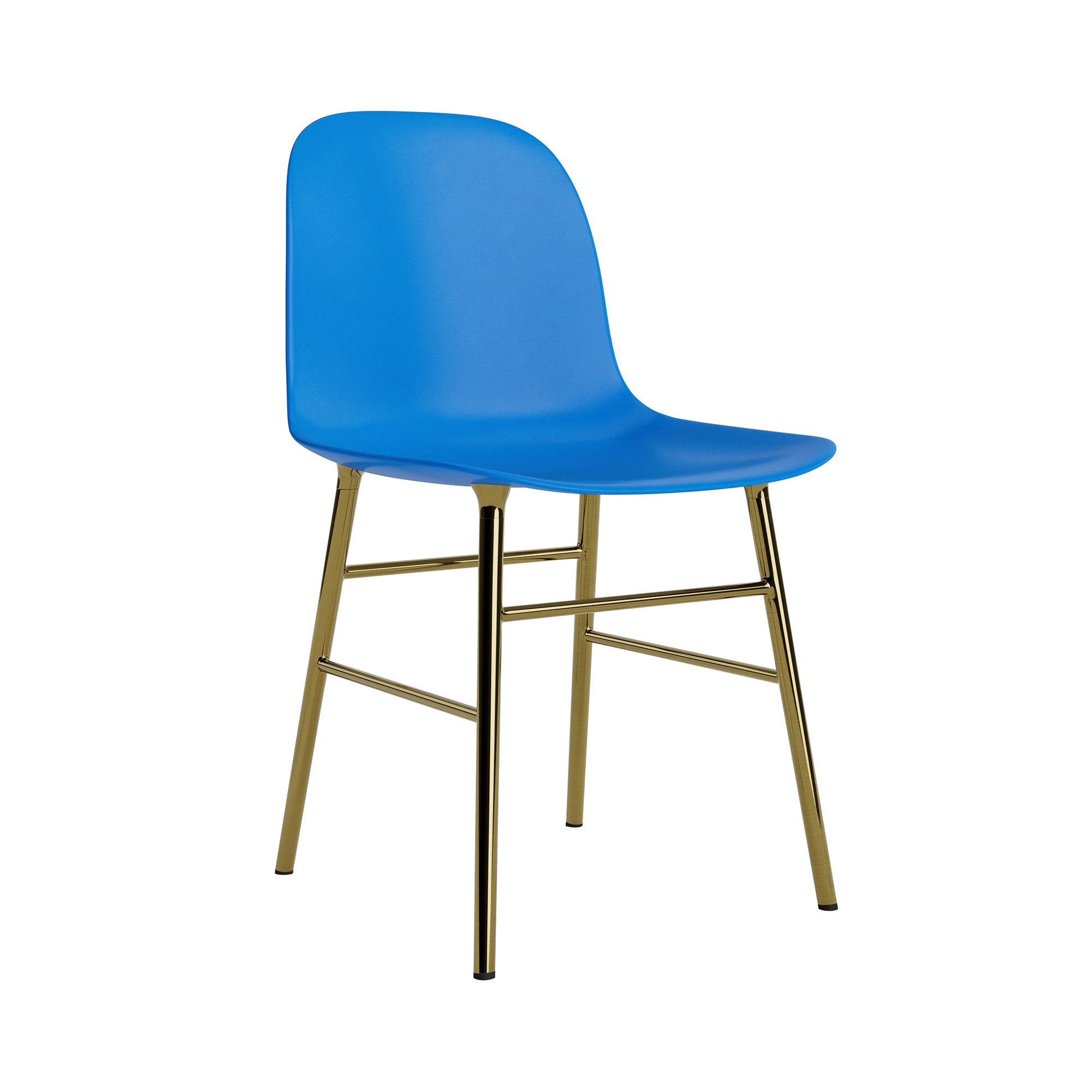 Form Chair: Brass + Bright Blue