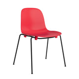 Form Stacking Chair: Steel + Bright Red