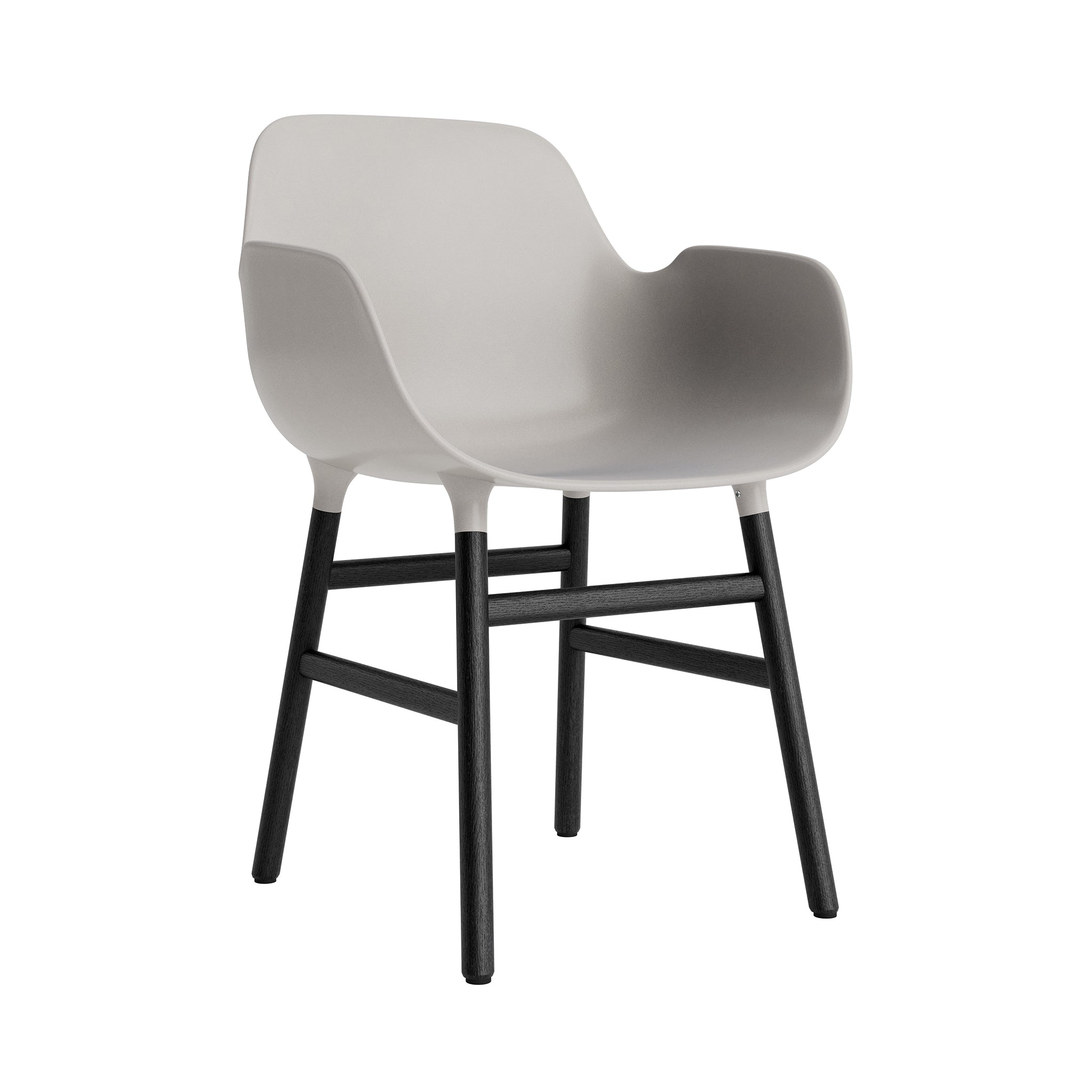 Form Armchair: Black Lacquered Oak + Warm Grey