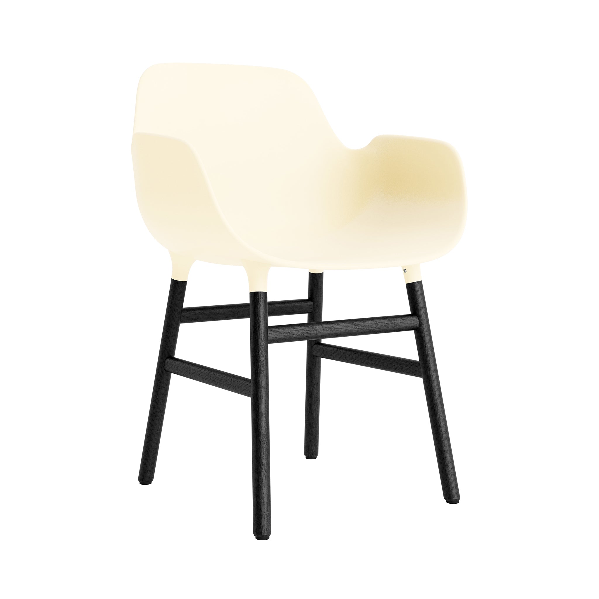 Form Armchair: Black Lacquered Oak + Cream