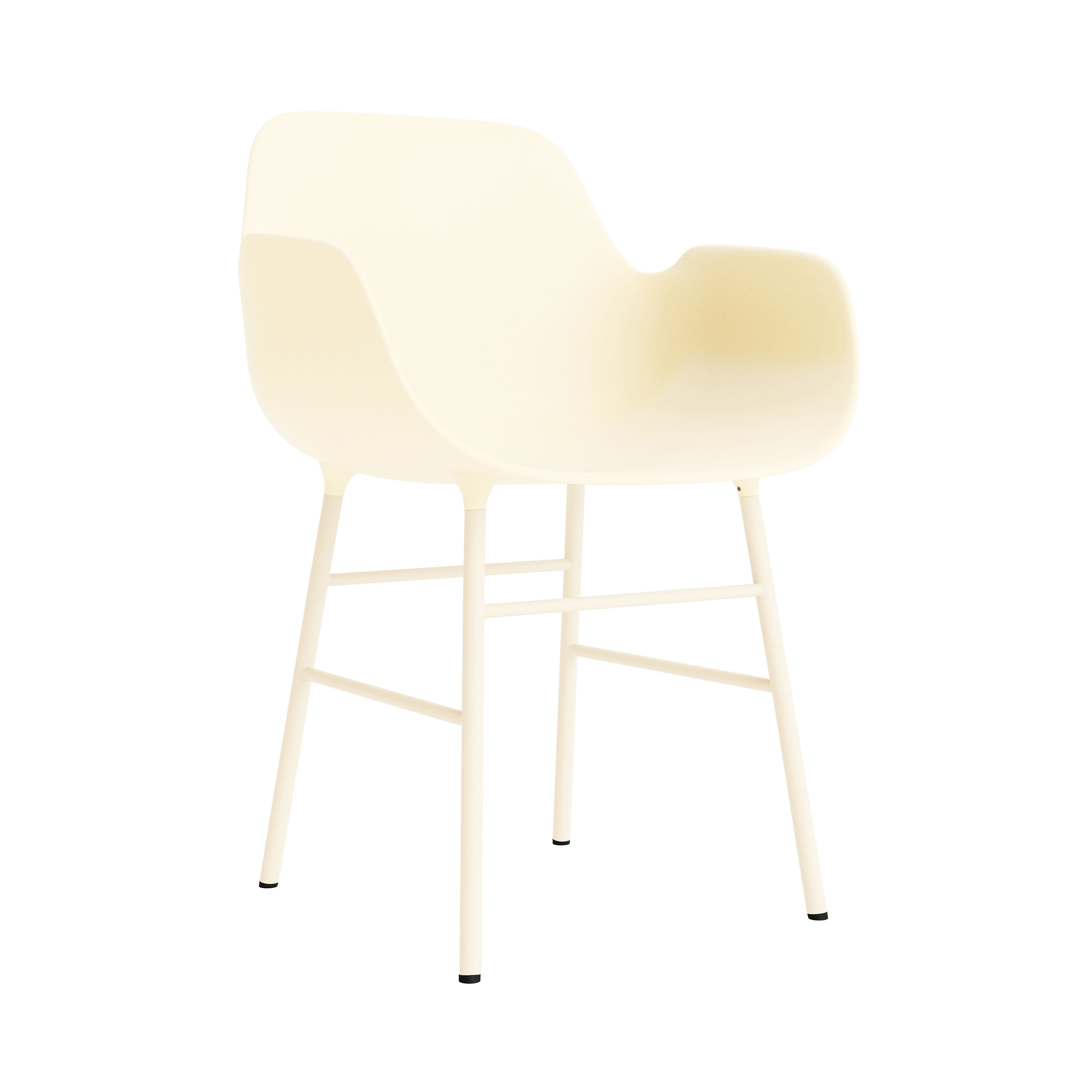 Form Armchair: Steel + Cream