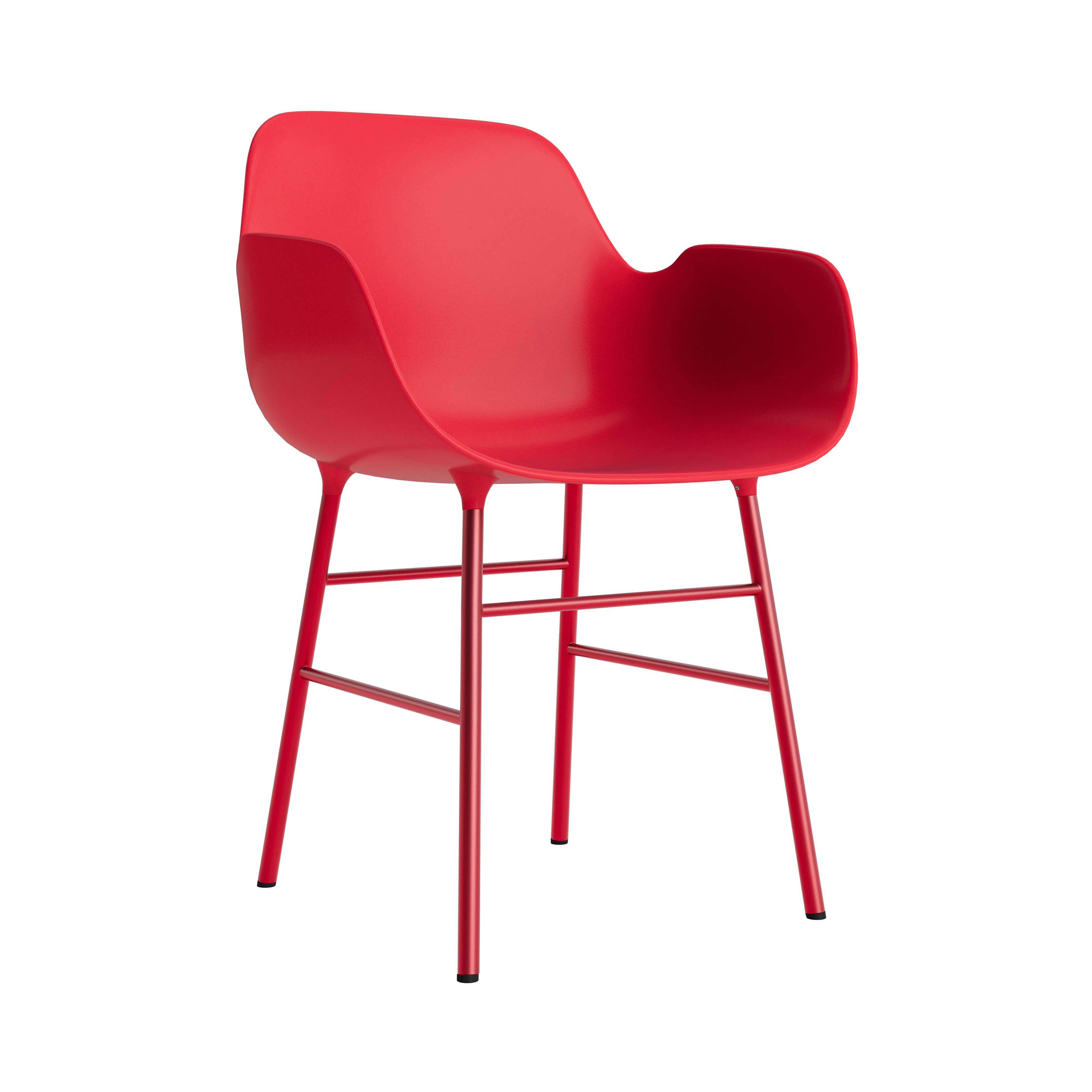 Form Armchair: Steel + Bright Red