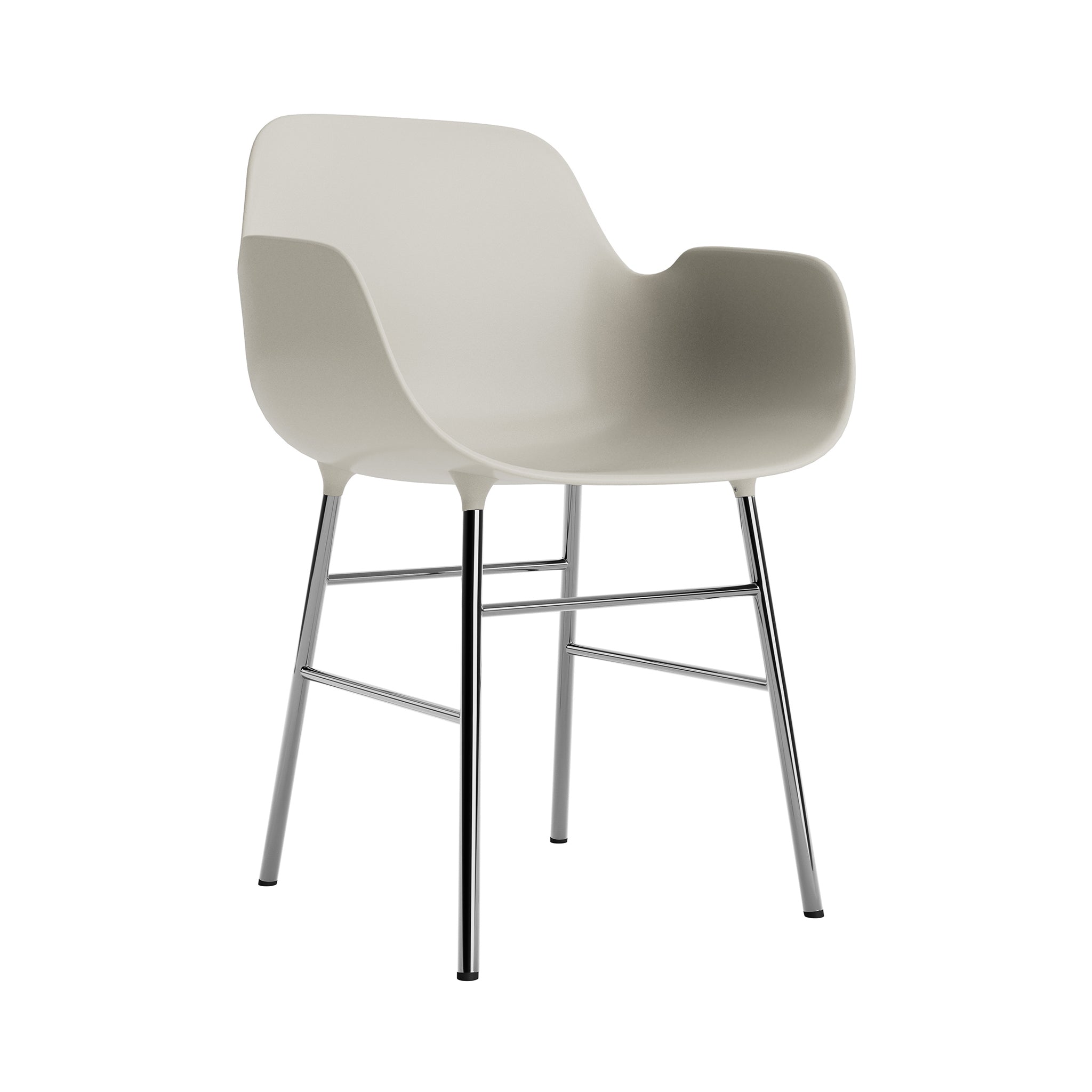 Form Armchair: Chrome + Light Grey