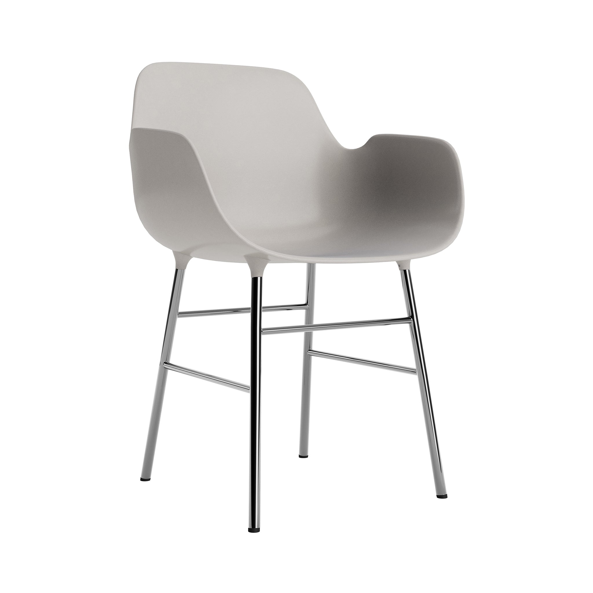 Form Armchair: Chrome + Warm Grey