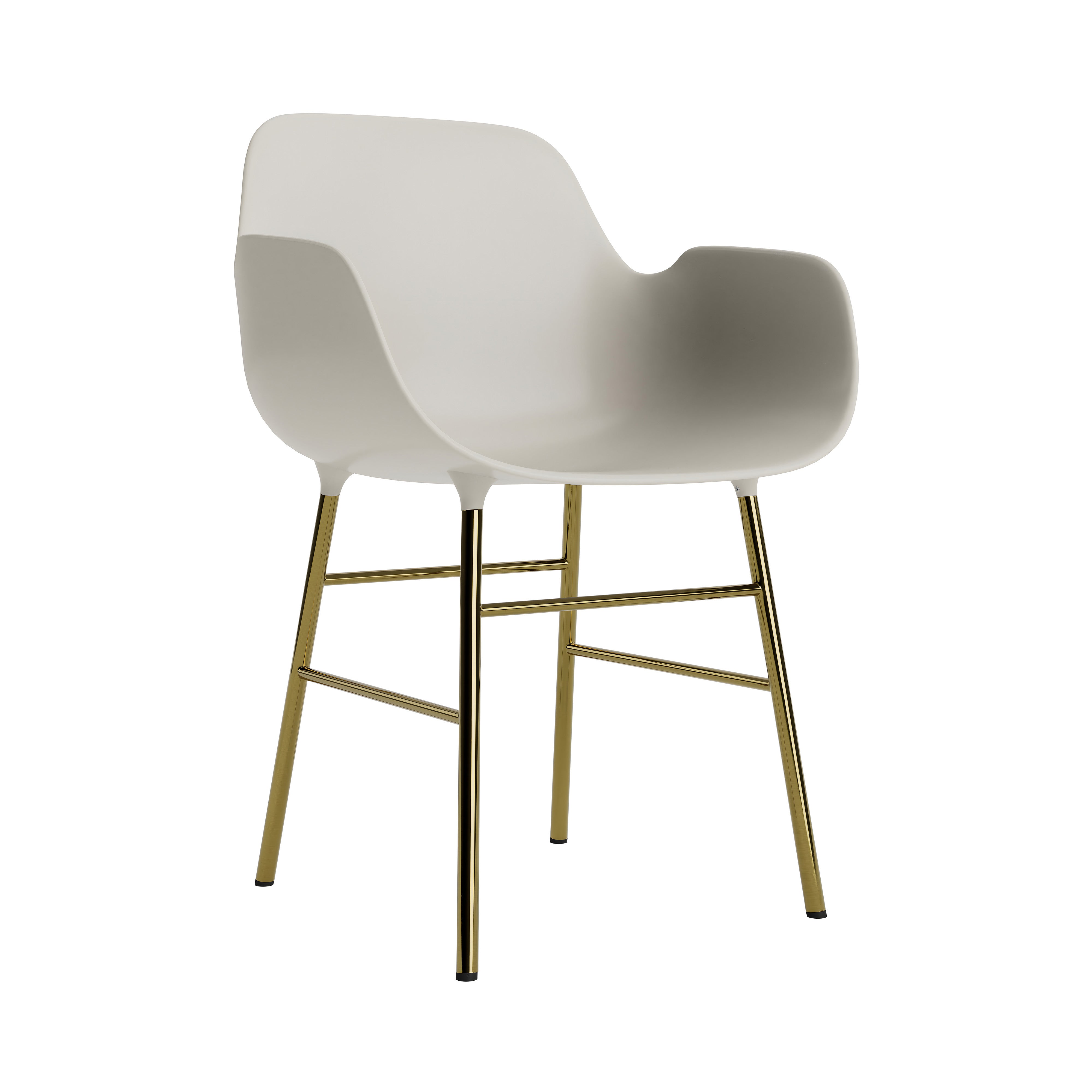 Form Armchair: Brass + Light Grey