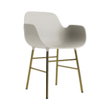 Form Armchair: Brass + Light Grey
