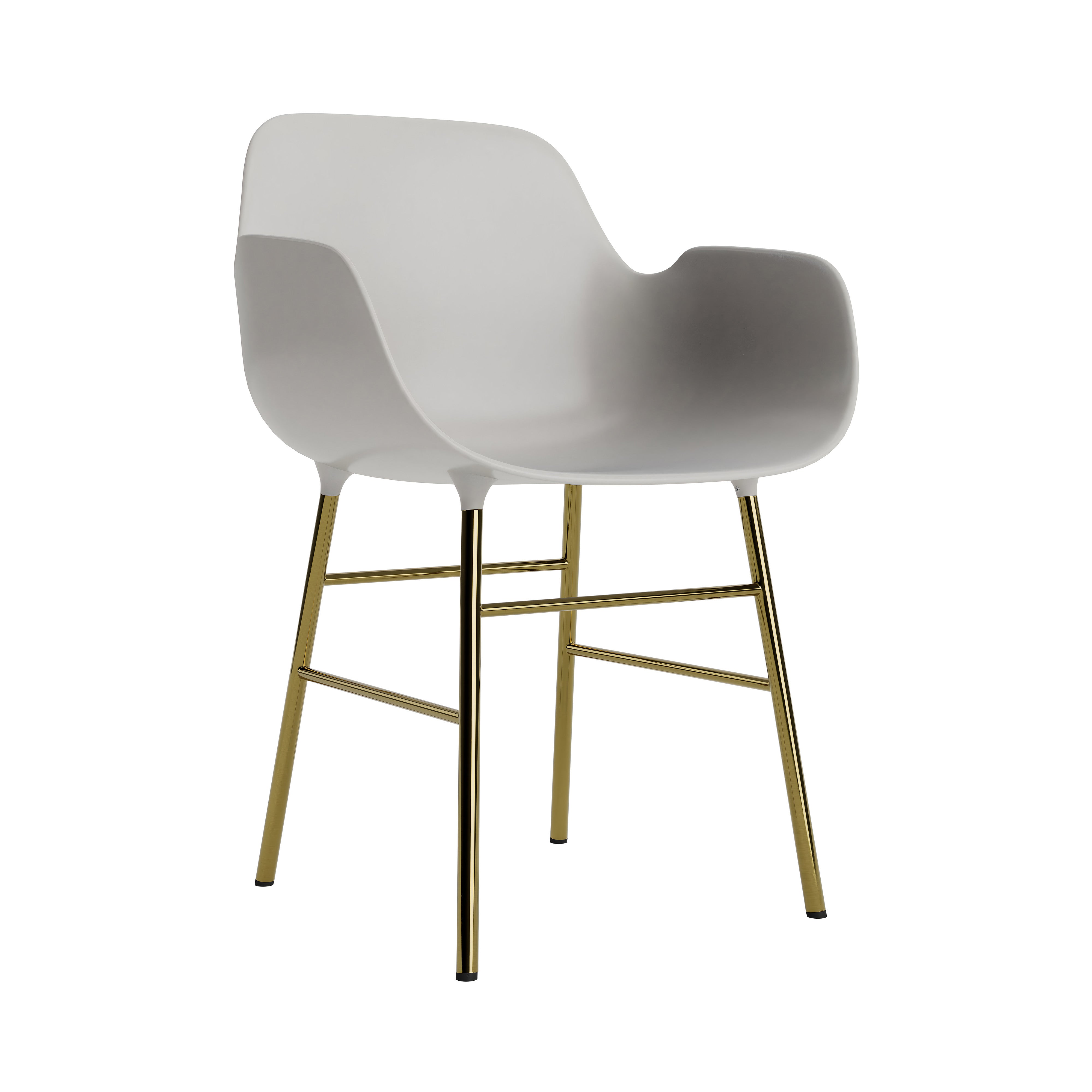 Form Armchair: Brass + Warm Grey
