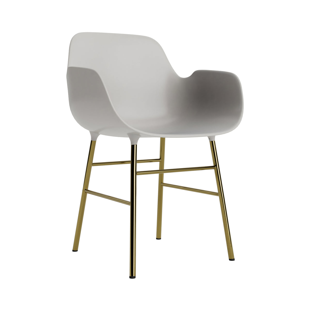 Form Armchair: Brass + Warm Grey