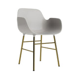 Form Armchair: Brass + Warm Grey