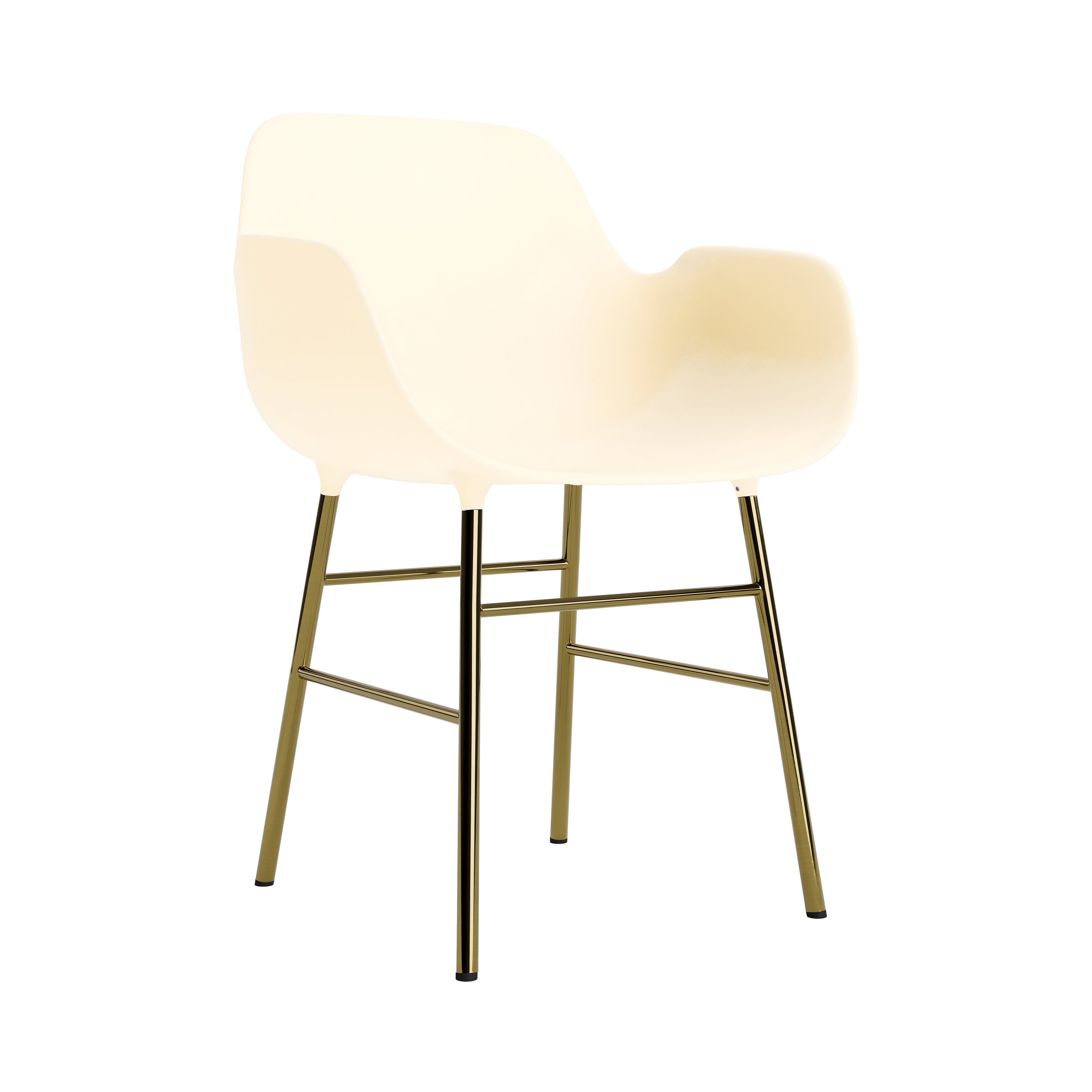 Form Armchair: Brass + Cream