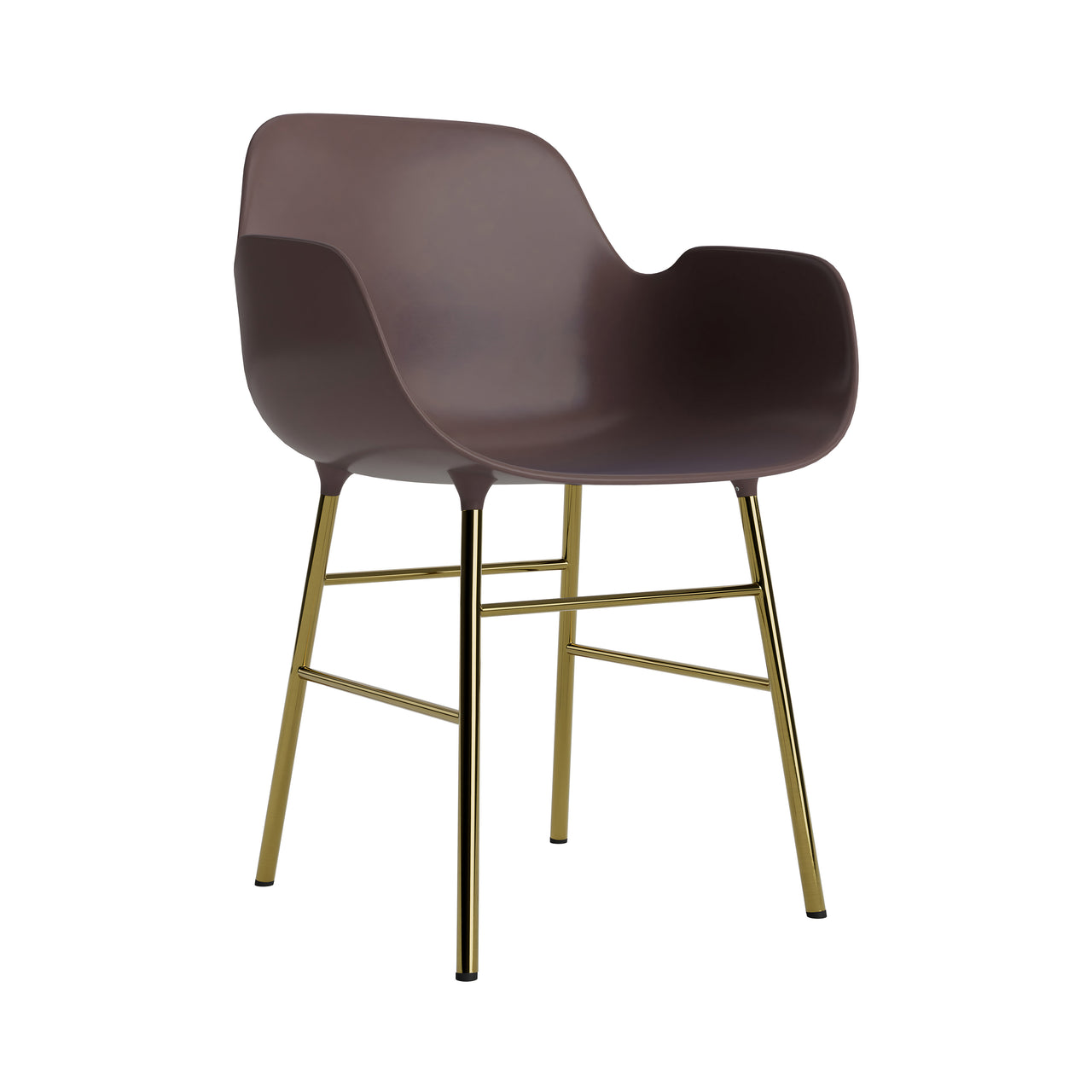 Form Armchair: Brass + Brown