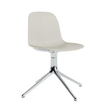 Form Chair: Swivel + Light Grey + Aluminum + Without Castors