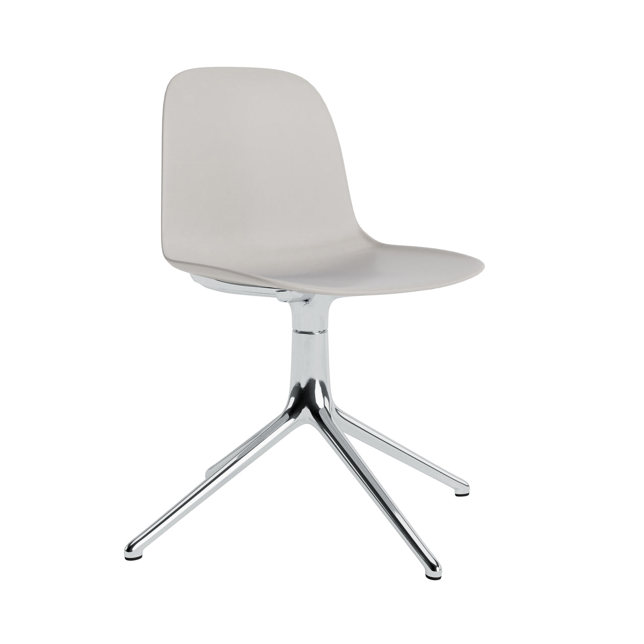 Form Chair: Swivel + Warm Grey + Aluminum + Without Castors