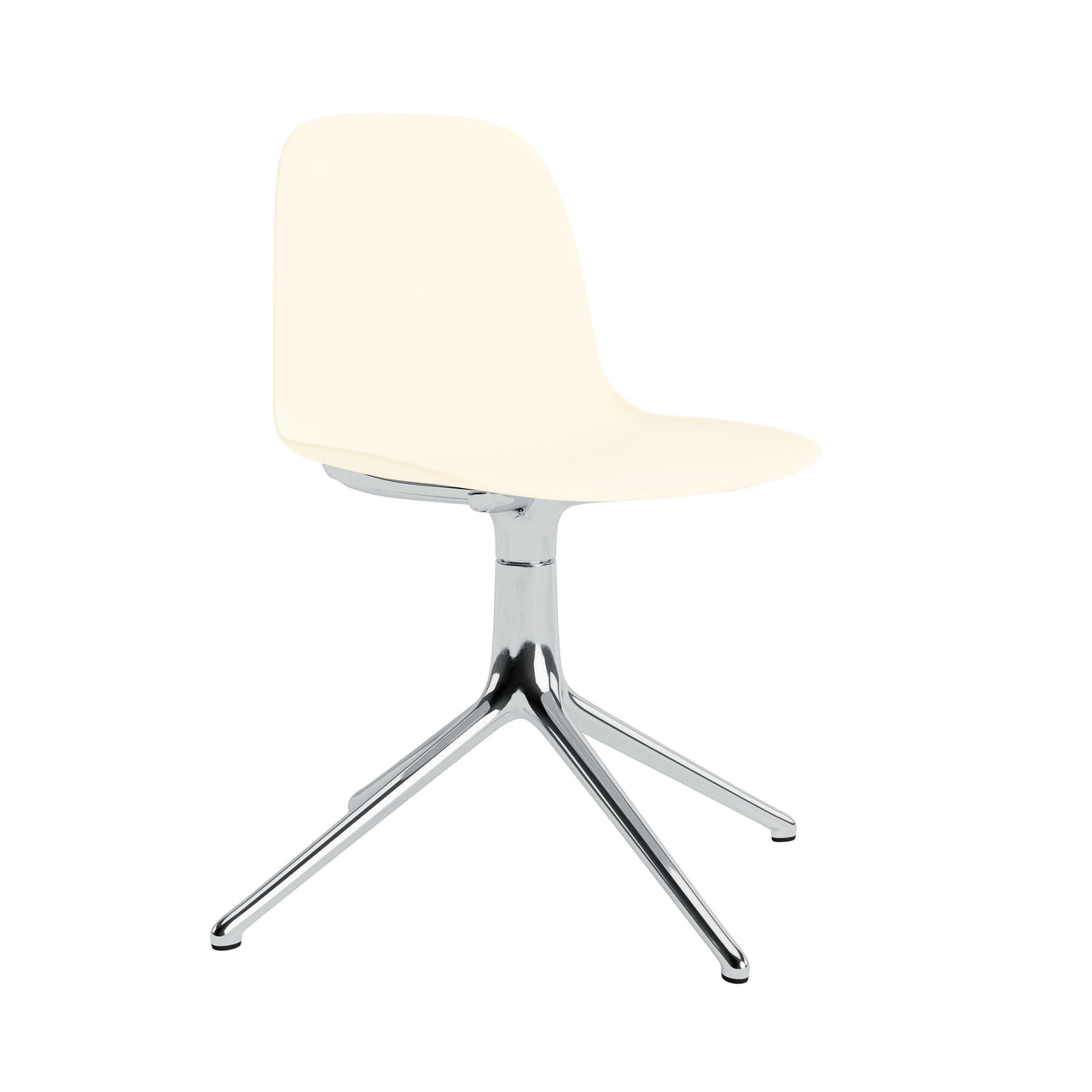Form Chair: Swivel + Cream + Aluminum + Without Castors