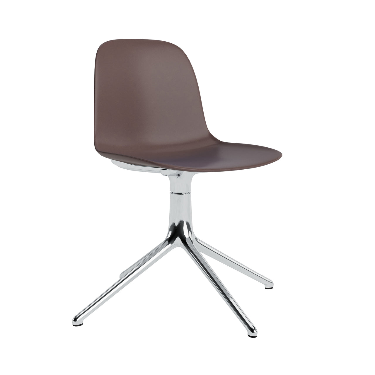 Form Chair: Swivel + Brown + Aluminum + Without Castors