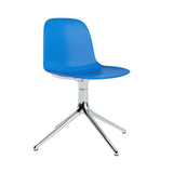 Form Chair: Swivel + Bright Blue + Aluminum + Without Castors
