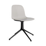Form Chair: Swivel + Warm Grey + Black Aluminum + Without Castors
