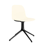 Form Chair: Swivel + Cream + Black Aluminum + Without Castors