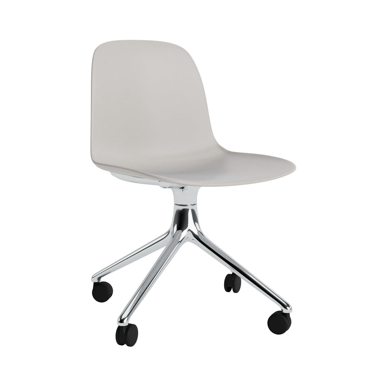 Form Chair: Swivel + Warm Grey + Aluminum + With Castors