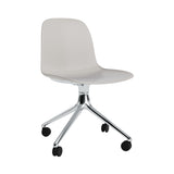 Form Chair: Swivel + Warm Grey + Aluminum + With Castors