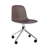 Form Chair: Swivel + Brown + Aluminum + With Castors