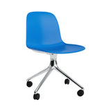 Form Chair: Swivel + Bright Blue + Aluminum + With Castors