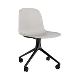 Form Chair: Swivel + Warm Grey + Black Aluminum + With Castors