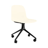 Form Chair: Swivel + Cream + Black Aluminum + With Castors