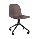 Form Chair: Swivel + Brown + Black Aluminum + With Castors