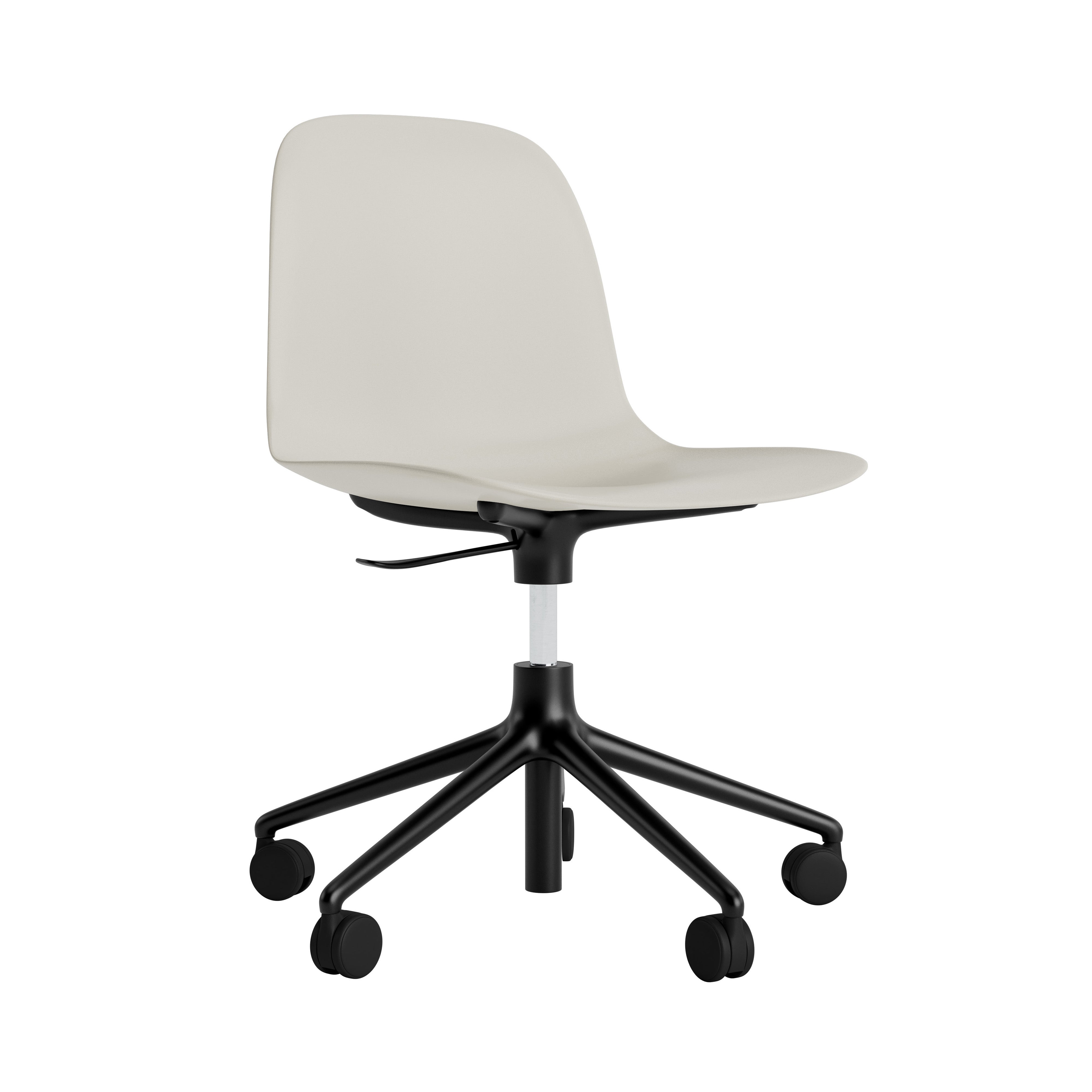Form Chair: Swivel 5W Gaslift + Black Aluminum + Light Grey