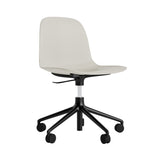 Form Chair: Swivel 5W Gaslift + Black Aluminum + Light Grey