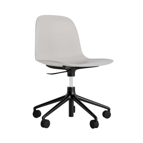 Form Chair: Swivel 5W Gaslift + Black Aluminum + Warm Grey