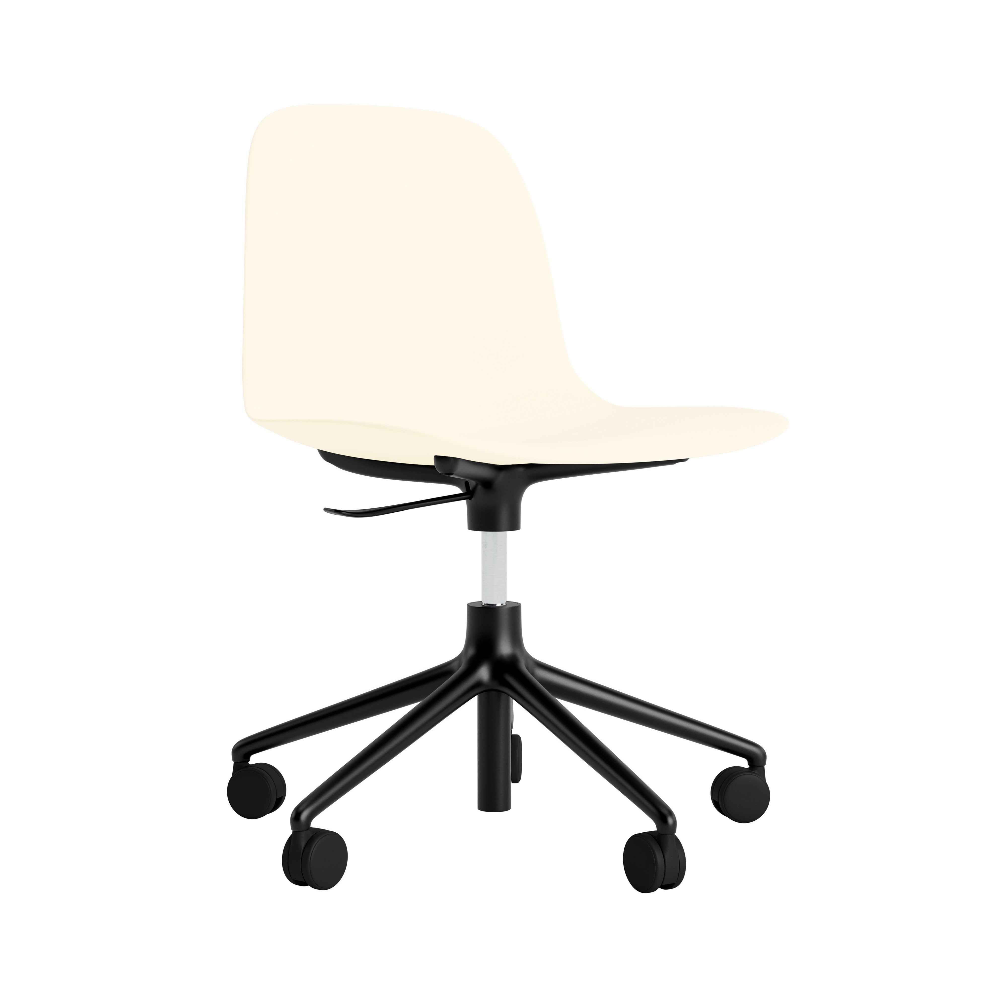 Form Chair: Swivel 5W Gaslift + Black Aluminum + Cream