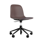 Form Chair: Swivel 5W Gaslift + Black Aluminum + Brown
