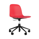 Form Chair: Swivel 5W Gaslift + Black Aluminum + Bright Red