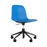 Form Chair: Swivel 5W Gaslift + Black Aluminum + Bright Blue