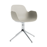 Form Armchair: Swivel + Light Grey +  Aluminum + Without Casters