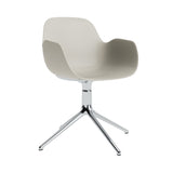 Form Armchair: Swivel + Light Grey + Aluminum + Without Casters