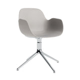 Form Armchair: Swivel + Warm Grey +  Aluminum + Without Casters
