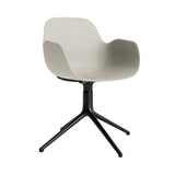 Form Armchair: Swivel + Light Grey + Black Aluminum + Without Casters