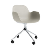 Form Armchair: Swivel + Light Grey + Aluminum + With Casters