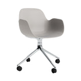 Form Armchair: Swivel + Light Warm + Aluminum + With Casters