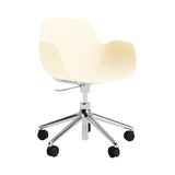 Form Armchair: Swivel 5W Gaslift + Aluminum + Cream