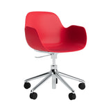 Form Armchair: Swivel 5W Gaslift + Aluminum + Bright Red