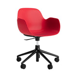 Form Armchair: Swivel 5W Gaslift + Black Aluminum + Bright Red